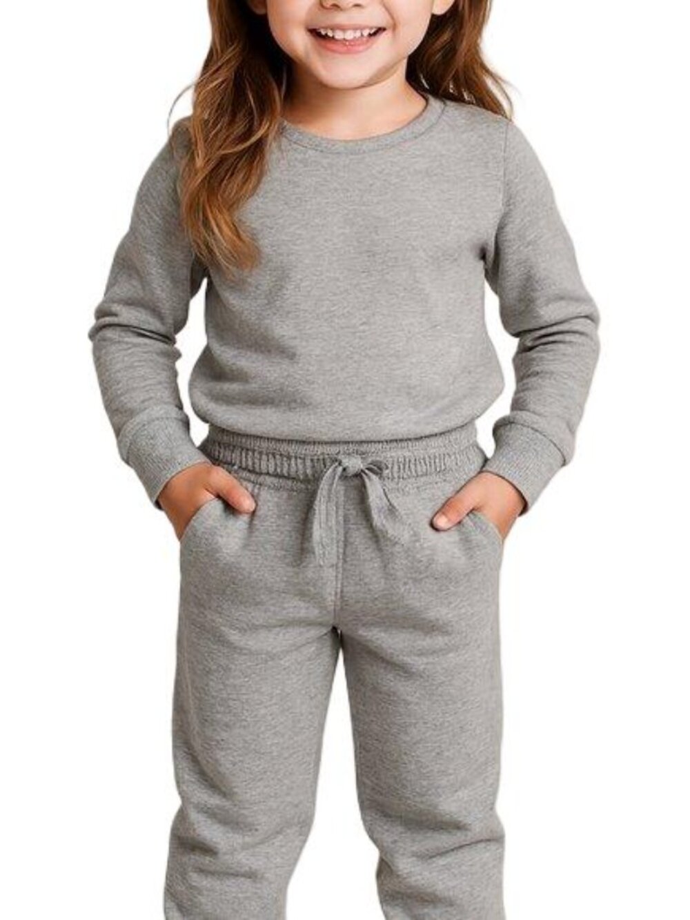 Athletic Works Girls Jogger Sweatpants Light Gray Pull‑On Drawstring Size S 6/6X